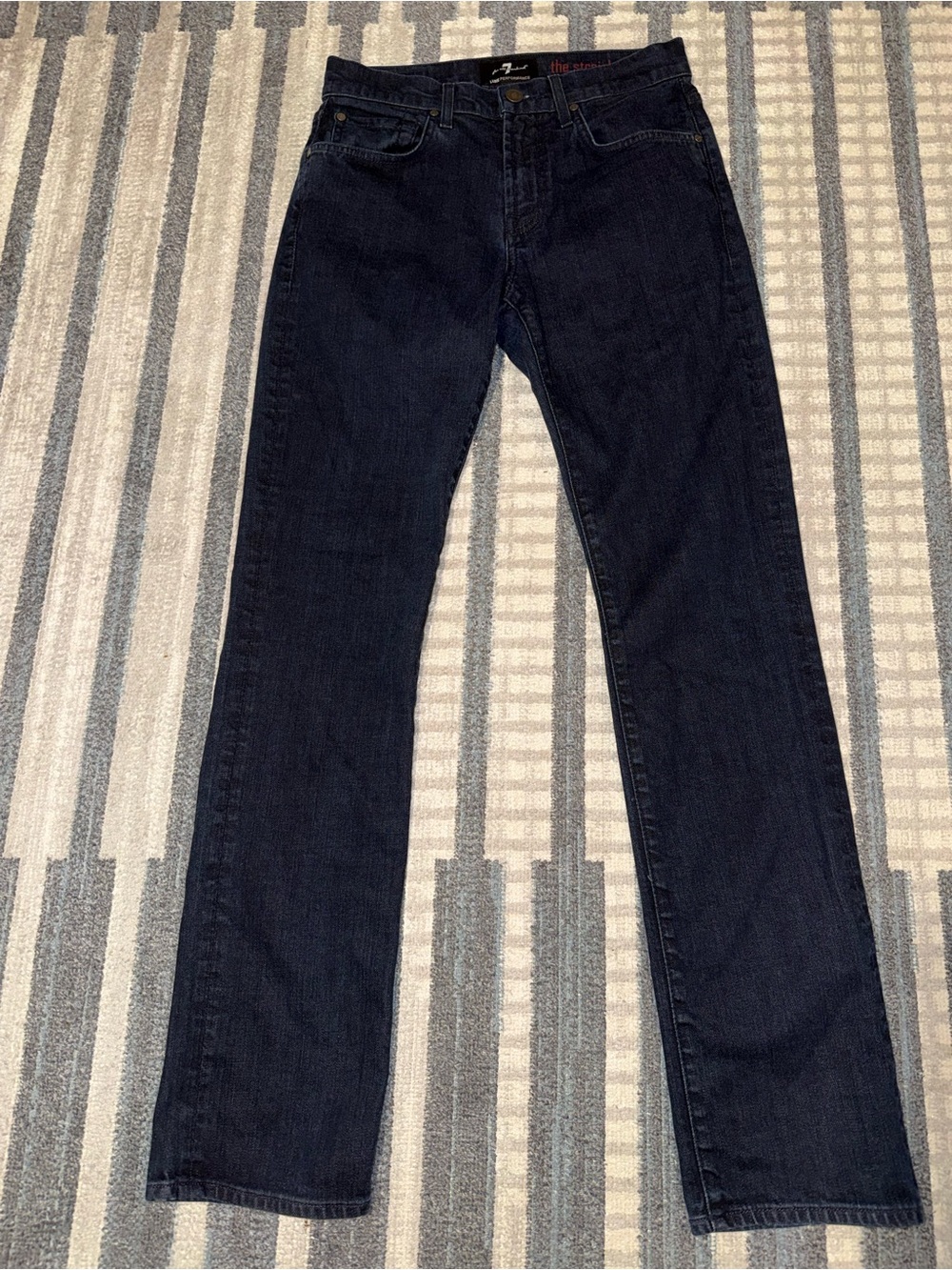 7 For All Mankind Men’s Dark Blue The Straight Jeans Size 29 Stretch Like New